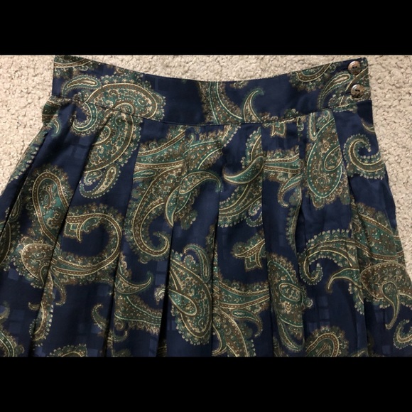 Herman Geist Skirt Sz 8 Vintage Pleated Paisley Maxi Gorgeous - Picture 7 of 13